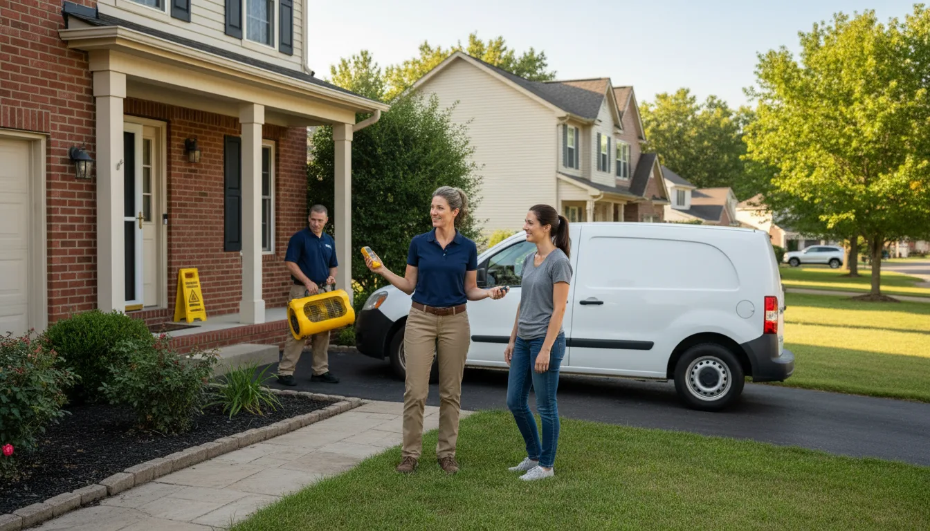 Residential water damage restoration in Moline, IL